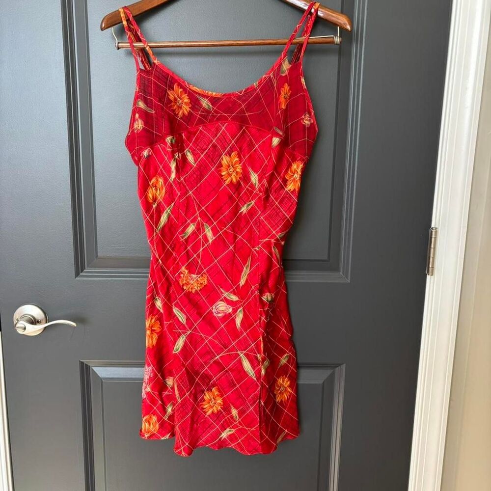 Victoria's Secret VTG Lingerie 100% Silk Floral Pajamas Slip Dress Chemise 90s